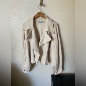 Free People Beach Women’s Blazer Jacket Cotten Blend Size S Cream